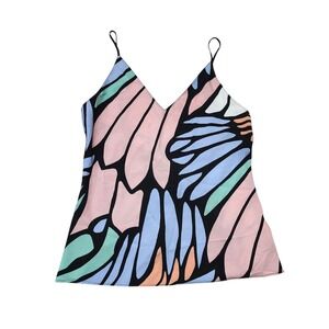 Natori Cami Sleep Top Butterfly Print Sleeveless Casual Blouse Pastel Colors S